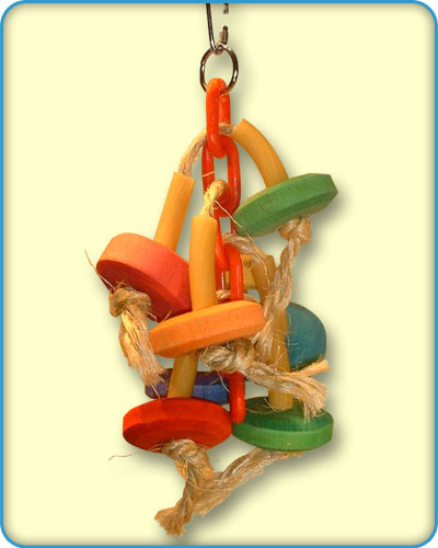 Plastic Chain And Wood Bird Toys
