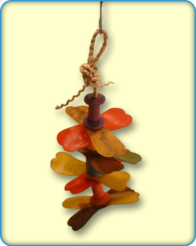 Raw Hide With Wood Bird Toy