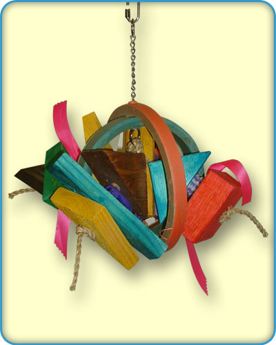 Sphere Wood Bird Toy
