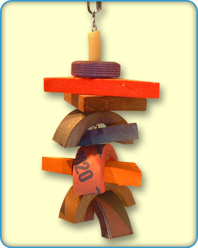 Wood Bagels Cut Bird Toy
