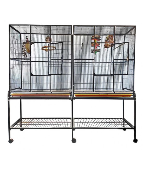 AE Double Flight Cage with Divider  64x21